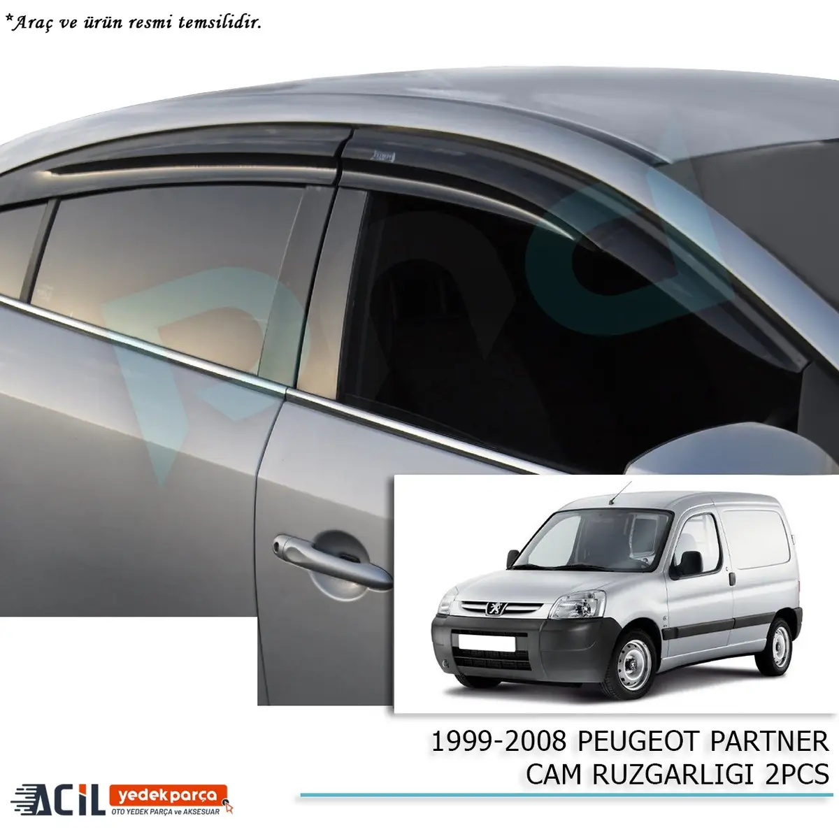 1999-2008 PEUGEOT PARTNER CAM RUZGARLIGI 2PCS
