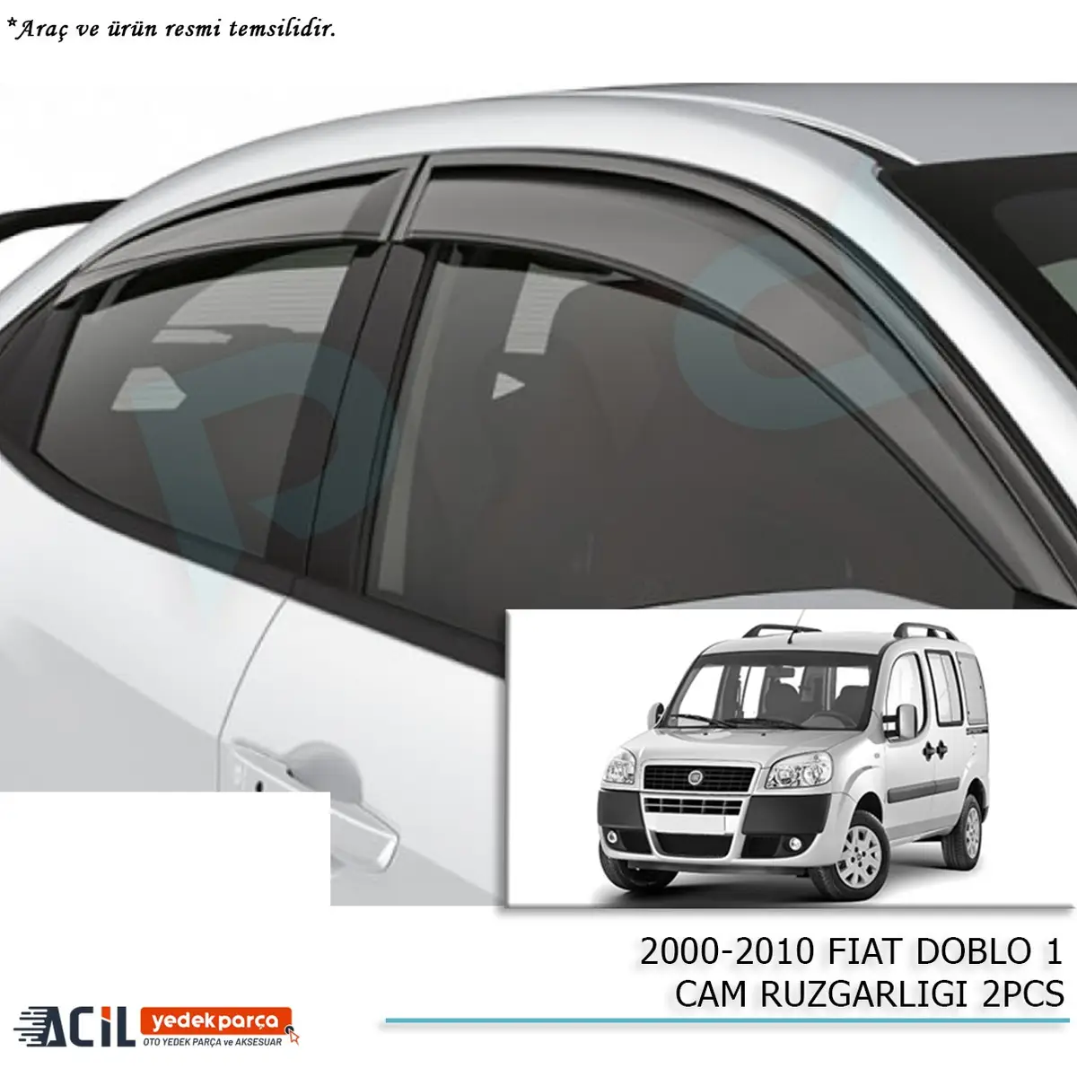 2000-2010 FIAT DOBLO 1 CAM RUZGARLIGI 2PCS