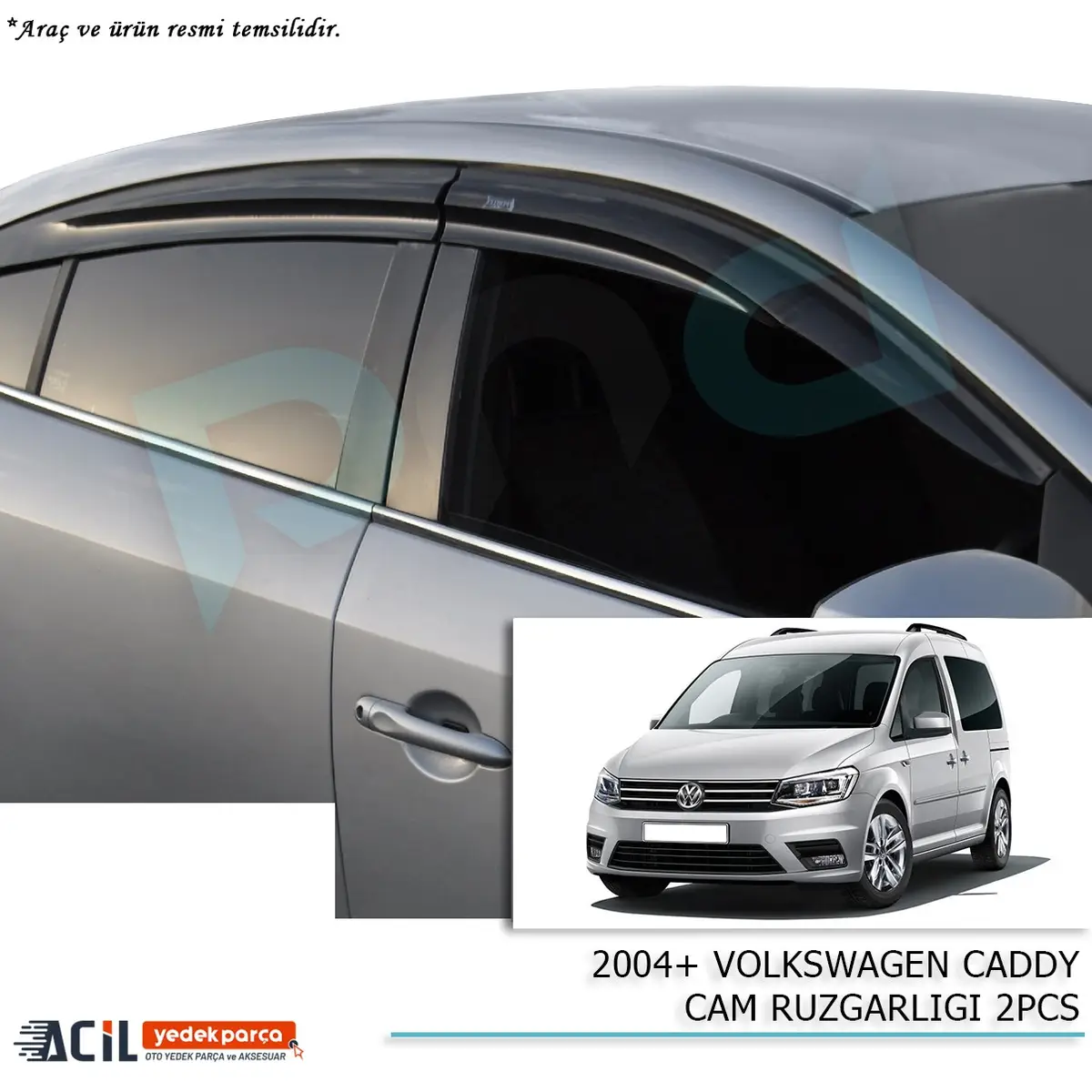 2004+ VOLKSWAGEN CADDY CAM RUZGARLIGI 2PCS
