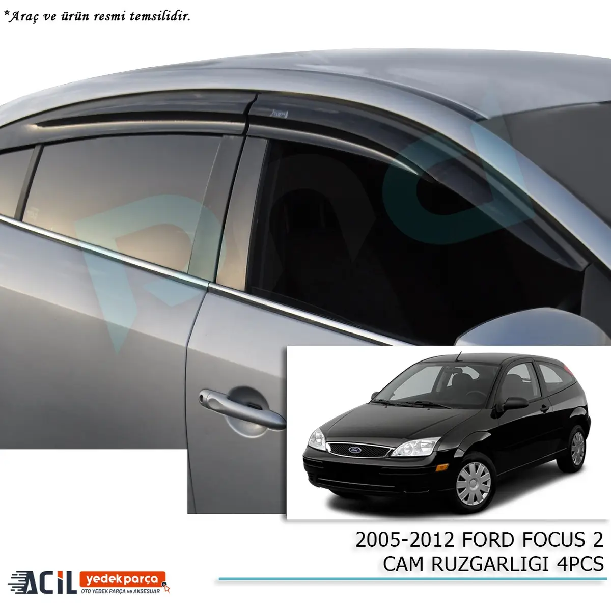 2005-2012 FORD FOCUS 2 CAM RUZGARLIGI 4PCS