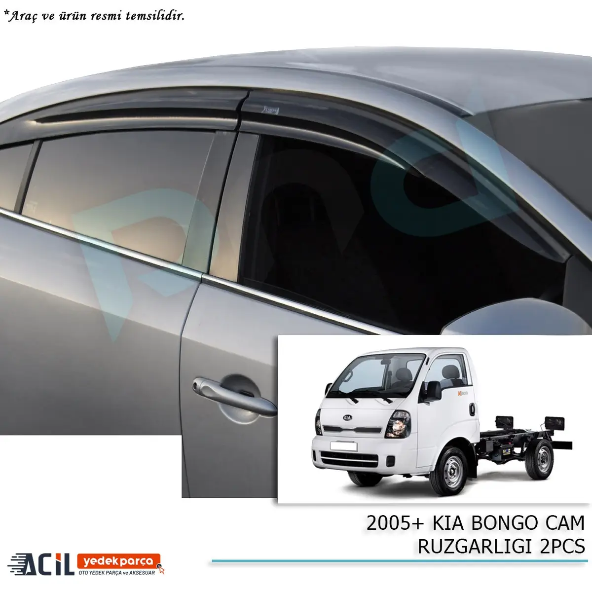 2005+ KIA BONGO CAM RUZGARLIGI 2PCS
