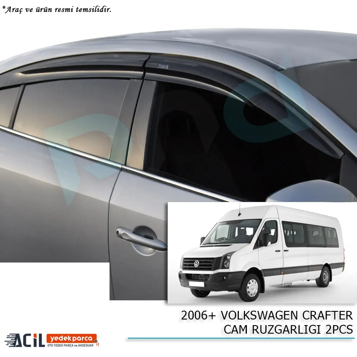 2006+ VOLKSWAGEN CRAFTER CAM RUZGARLIGI 2PCS