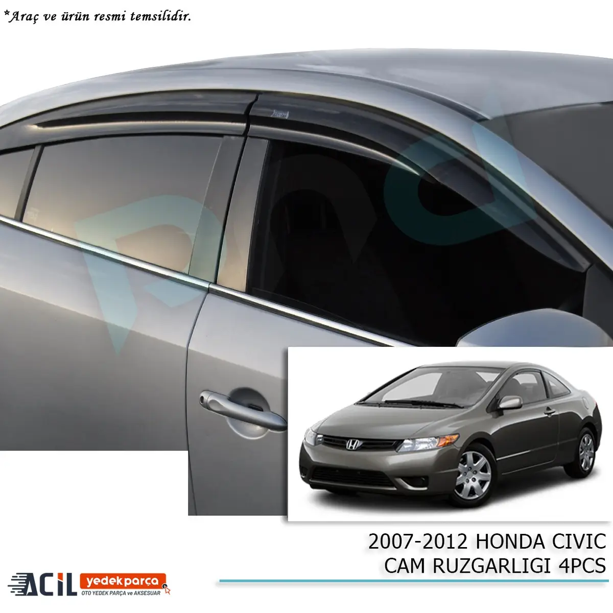 2007-2012 HONDA CIVIC CAM RUZGARLIGI 4PCS