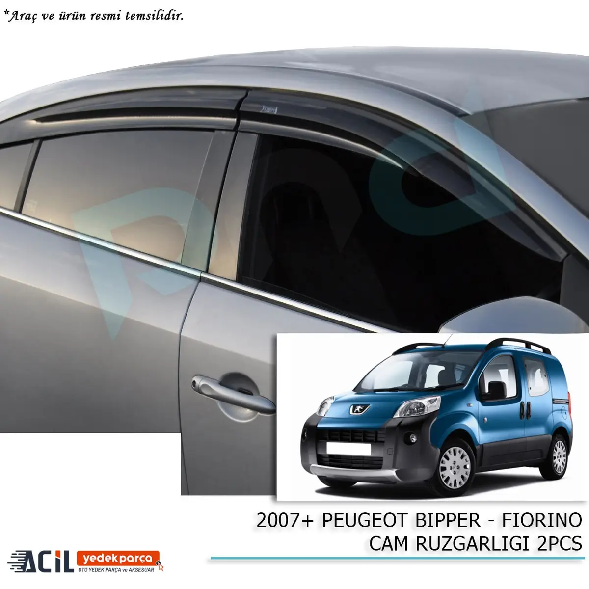 2007+ PEUGEOT BIPPER – FIORINO CAM RUZGARLIGI 2PCS
