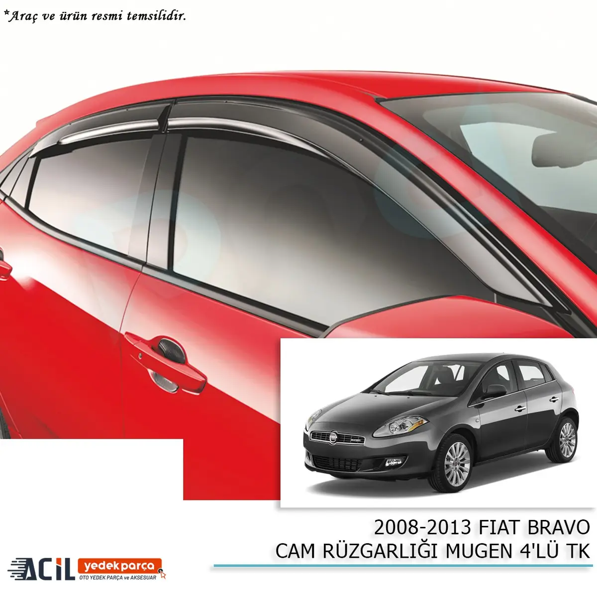 2008-2013 FIAT BRAVO CAM RUZGARLIGI MUGEN 4LU TK