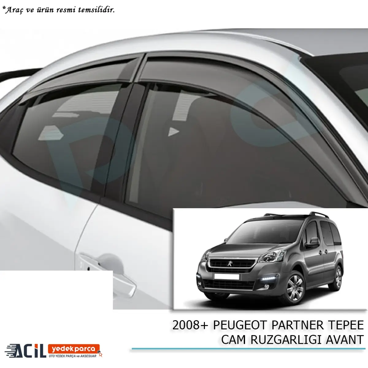 2008+ PEUGEOT P.TEPEE CAM RUZGARLIGI AVANT 2 PCS