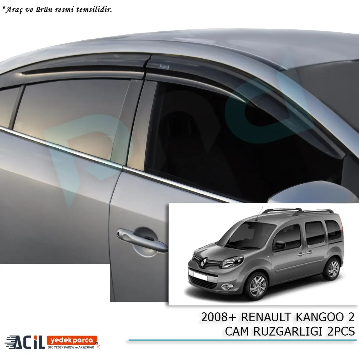 2008+ RENAULT KANGOO 2 CAM RUZGARLIGI 2PCS