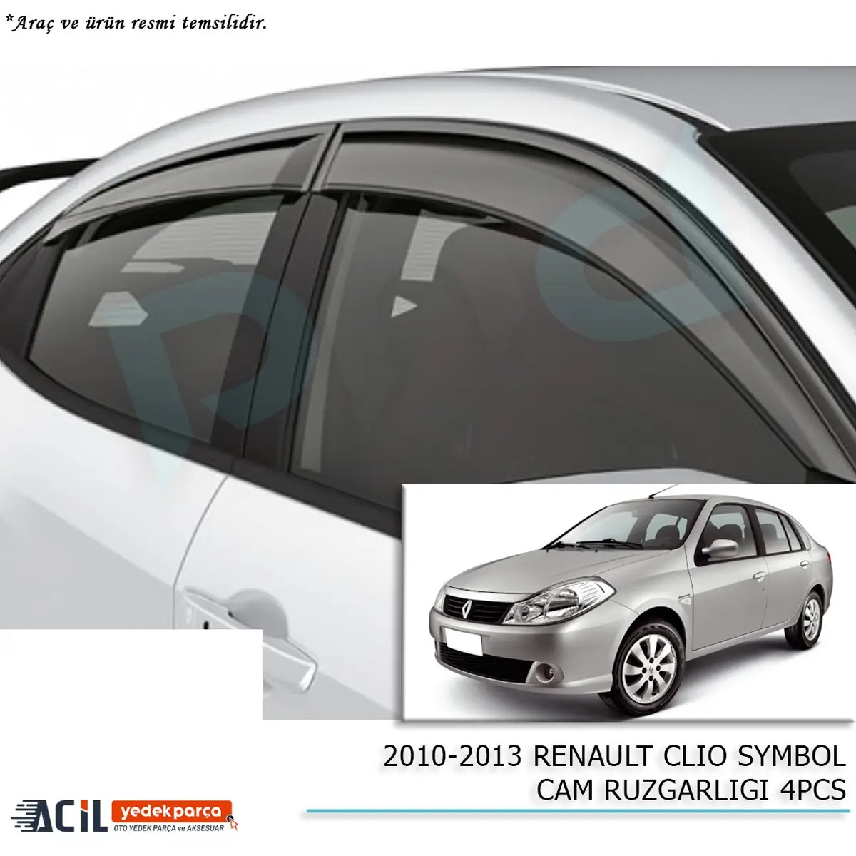 2010-2013 RENAULT SYMBOL CAM RUZGARLIGI 4PCS