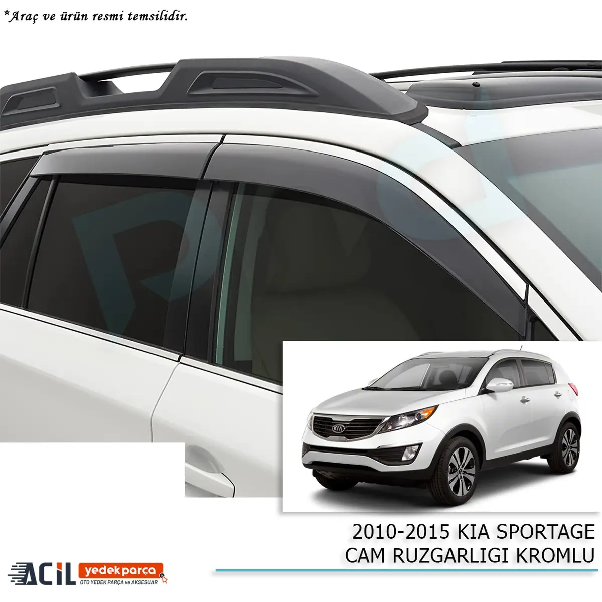 2010-2015 KIA SPORTAGE CAM RUZGARLIGI KROMLU