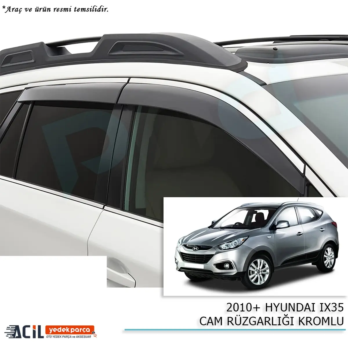 2010+ HYUNDAI IX35 CAM RUZGARLIGI KROMLU