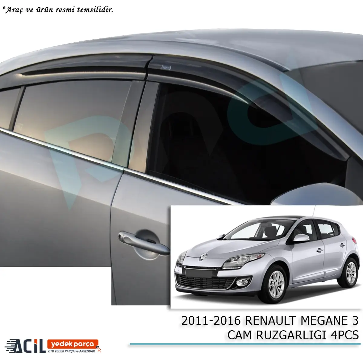 2011-2016 RENAULT MEGANE 3 CAM RUZGARLIGI 4PCS