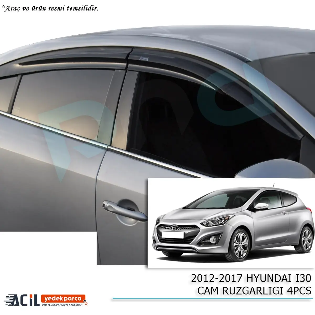 2012-2017 HYUNDAI I30 CAM RUZGARLIGI 4PCS