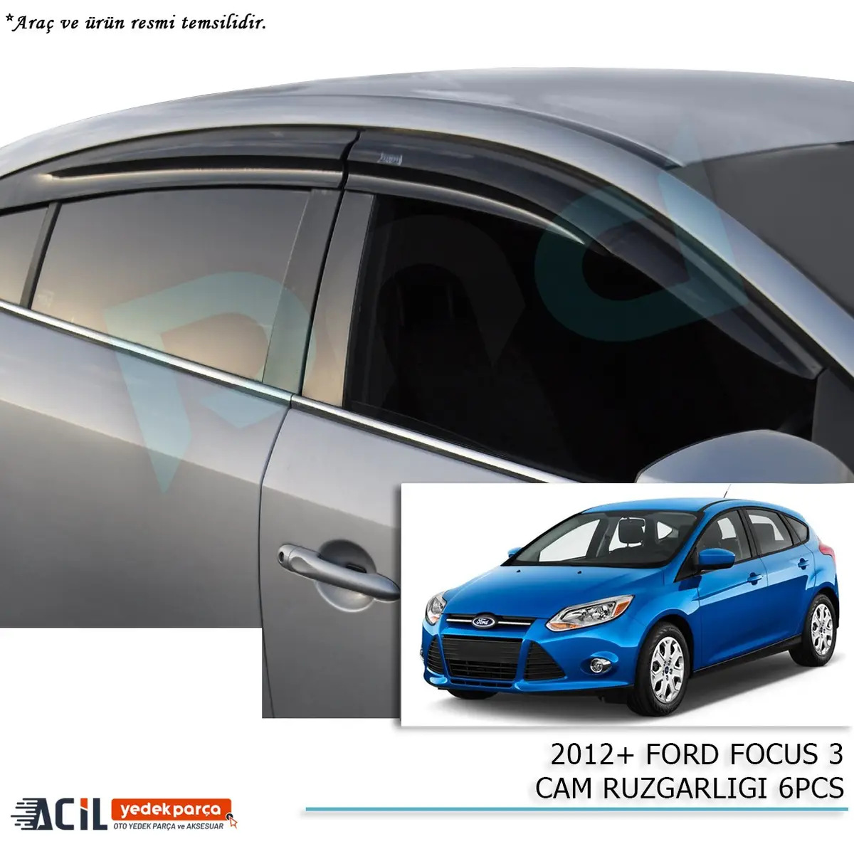 2012+  FORD FOCUS 3 CAM RUZGARLIGI 6PCS