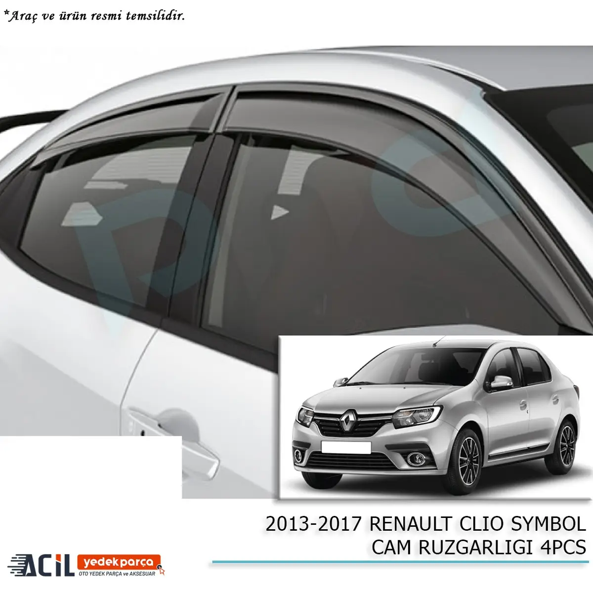 2013-2017 RENAULT SYMBOL CAM RUZGARLIGI 4PCS