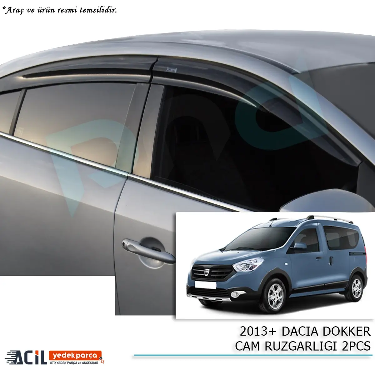 2013+ DACIA DOKKER CAM RUZGARLIGI 2PCS