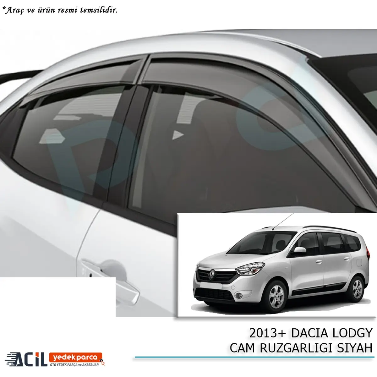 2013+ DACIA LODGY CAM RUZGARLIGI SIYAH