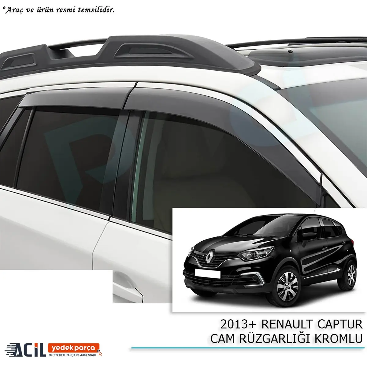 2013+ RENAULT CAPTUR CAM RUZGARLIGI KROMLU
