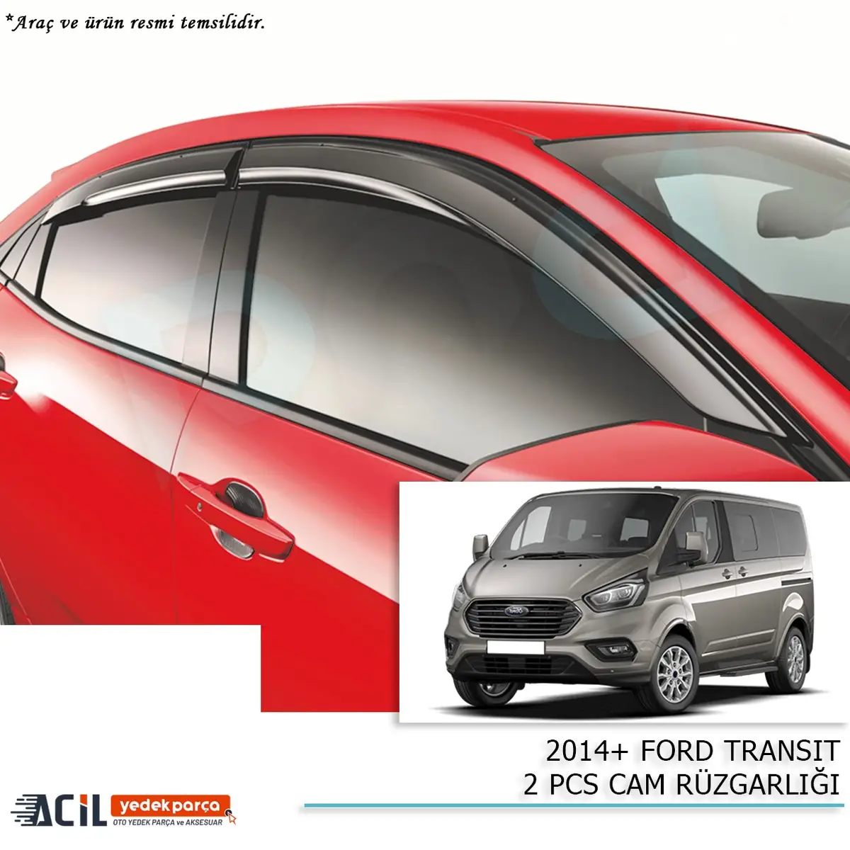 2014+ FORD TRANSIT 2 PCS CAM RUZGARLIGI
