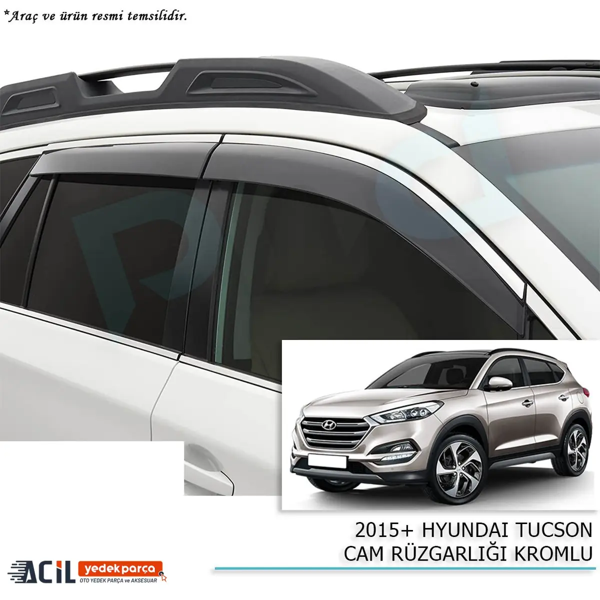 2015-2020  HYUNDAI TUCSON CAM RUZGARLIGI KROMLU