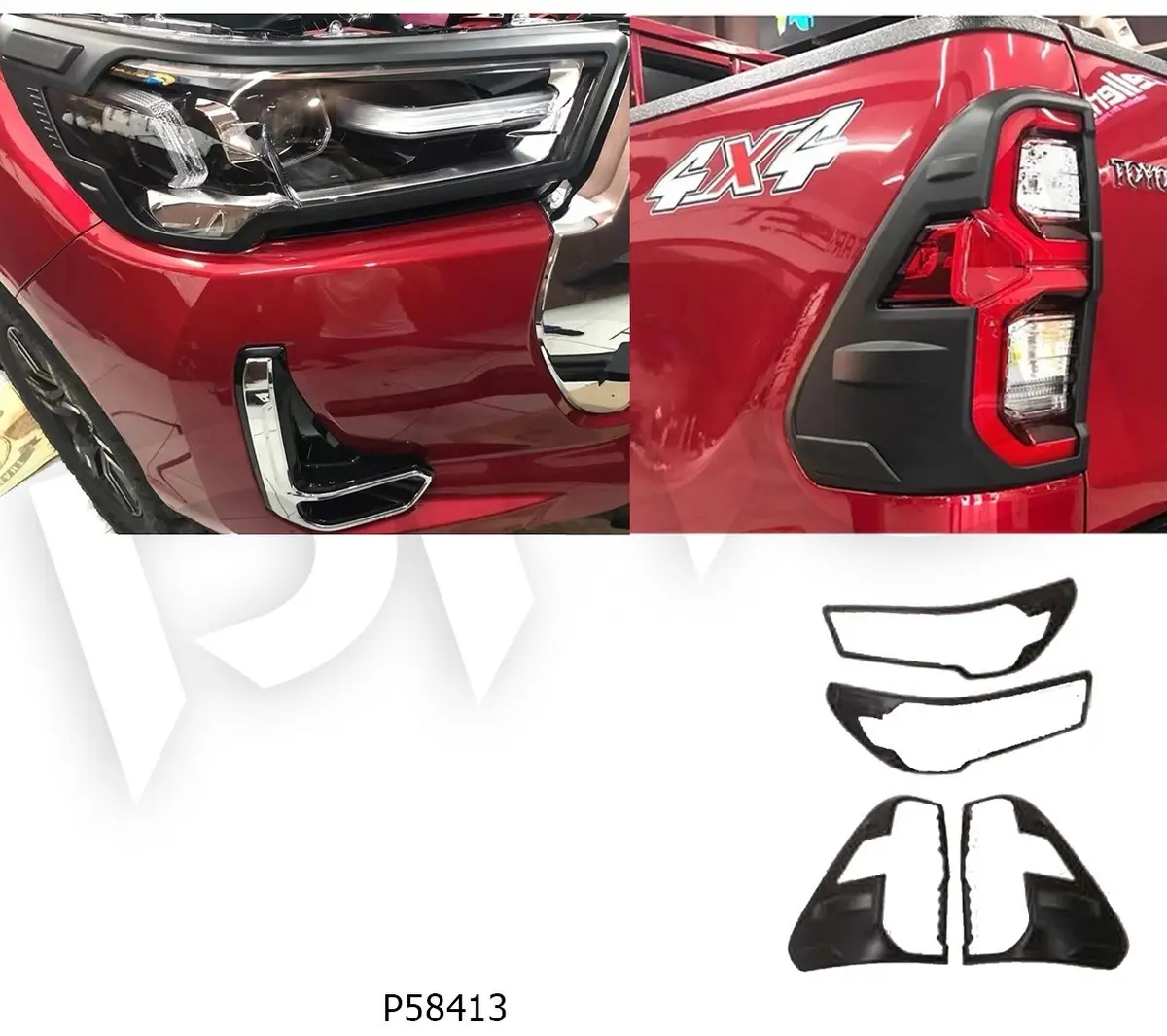 2015-2022 TOYOTA HILUX FAR STOP CERCEVESI SIYAH
