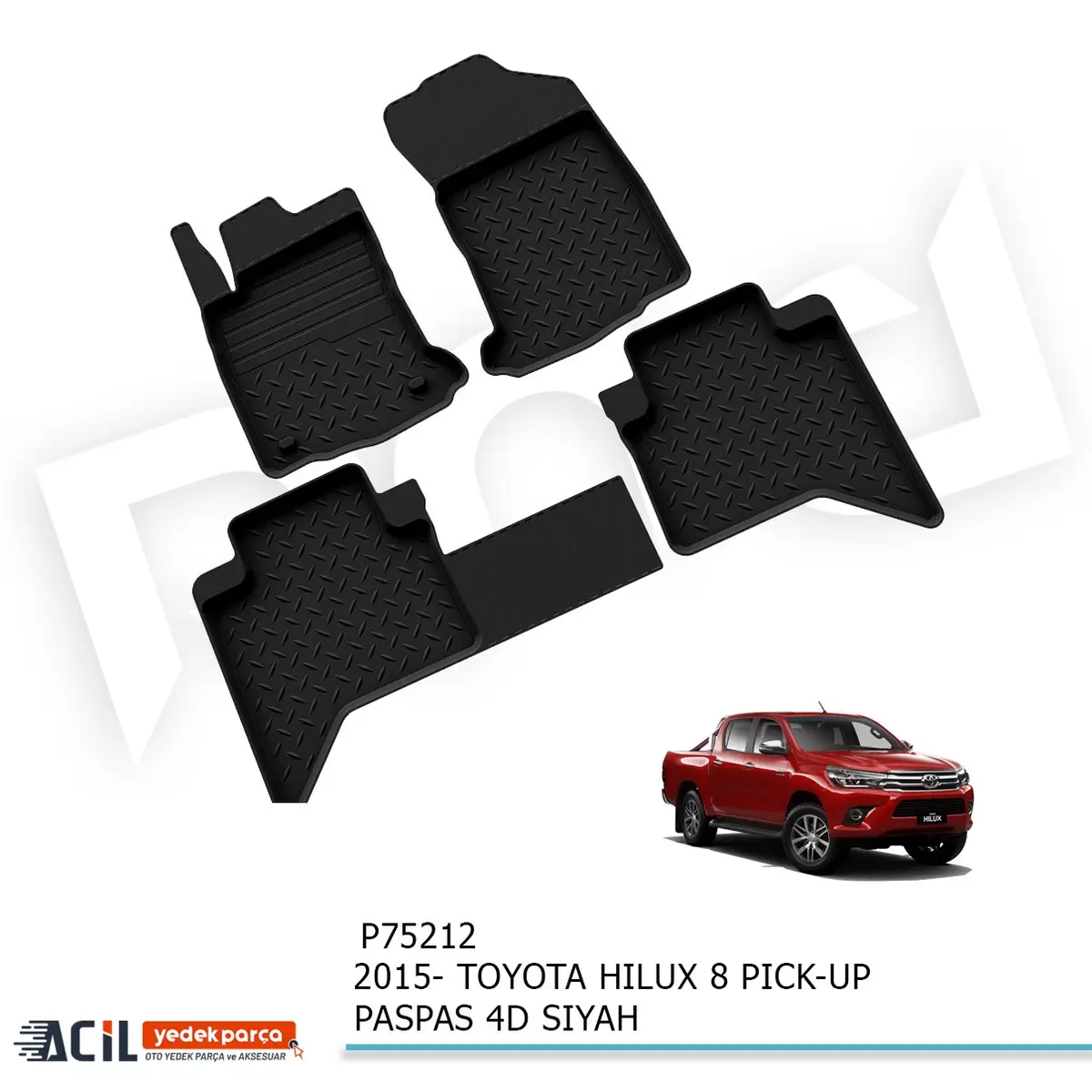 2015- TOYOTA HILUX 8 PICK-UP PASPAS 4D SIYAH