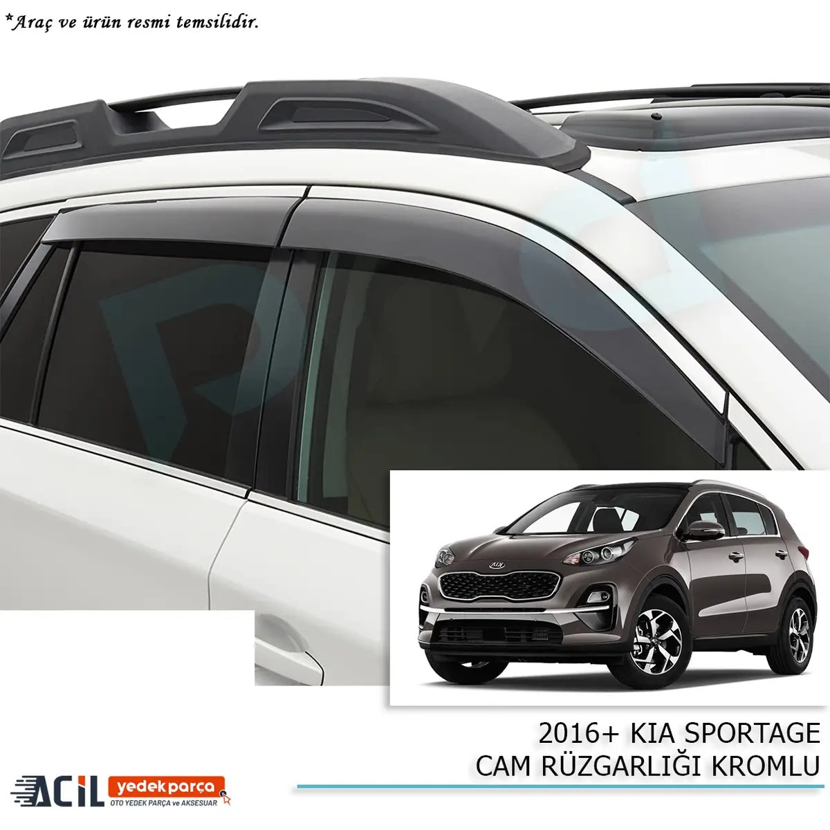 2016+ KIA SPORTAGE CAM RUZGARLIGI KROMLU