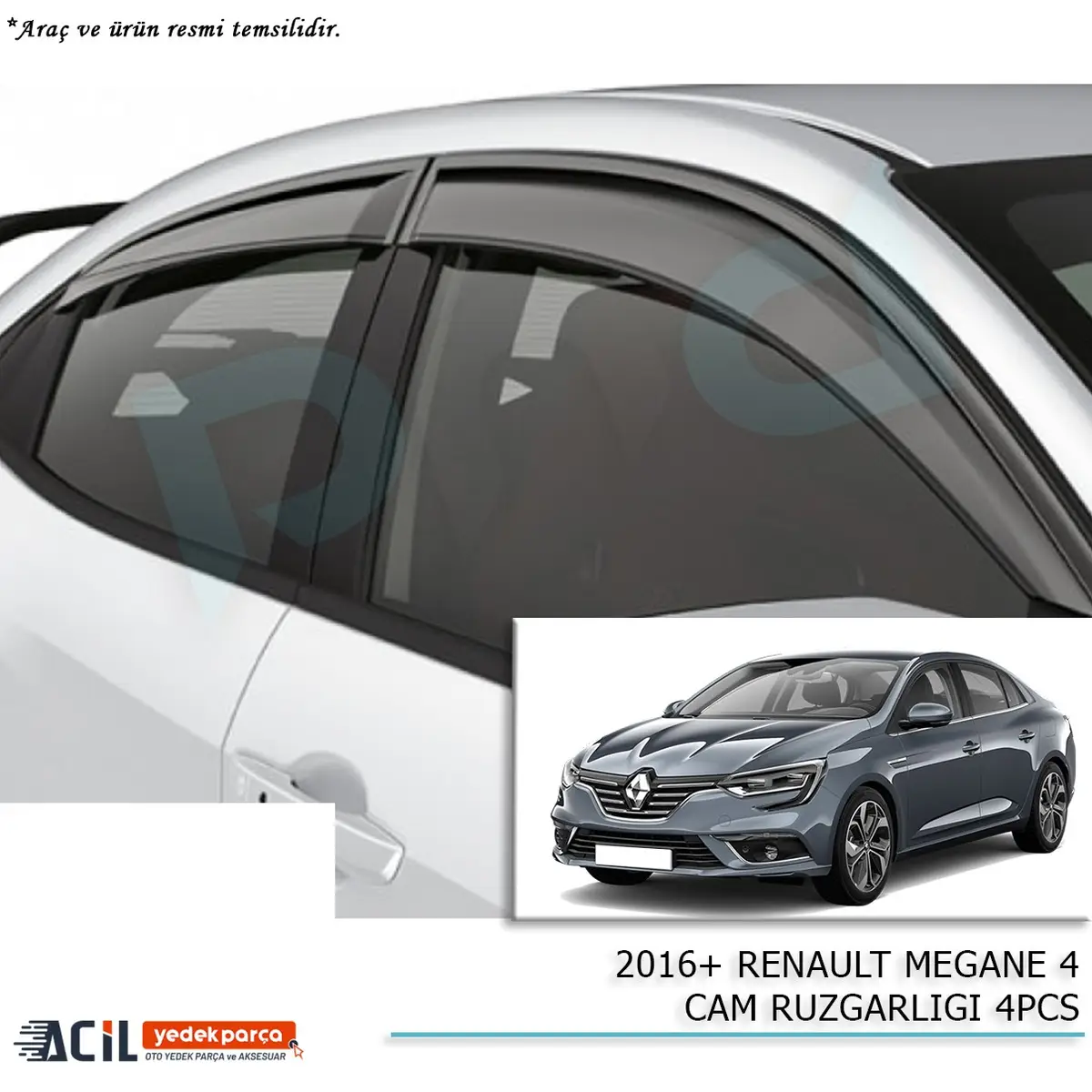 2016+ RENAULT MEGANE 4 CAM RUZGARLIGI 4PCS