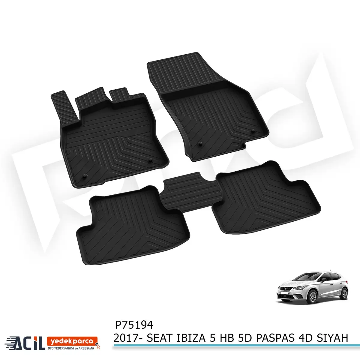 2017- SEAT IBIZA 5 HB 5KP PASPAS 4D SIYAH