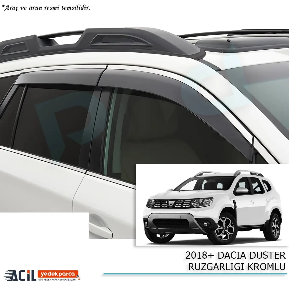2018+ DACIA DUSTER CAM RUZGARLIGI KROMLU