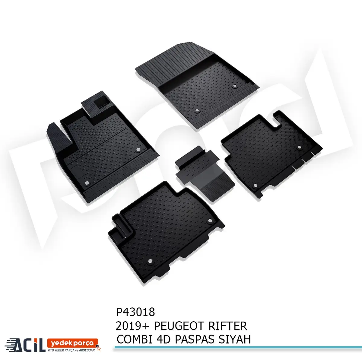 2019+ PEUGEOT RIFTER / DOBLO 4D PASPAS SIYAH