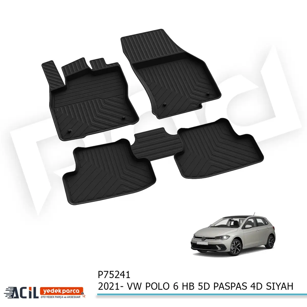 2021- VW POLO 6 HB 5KP PASPAS 4D SIYAH