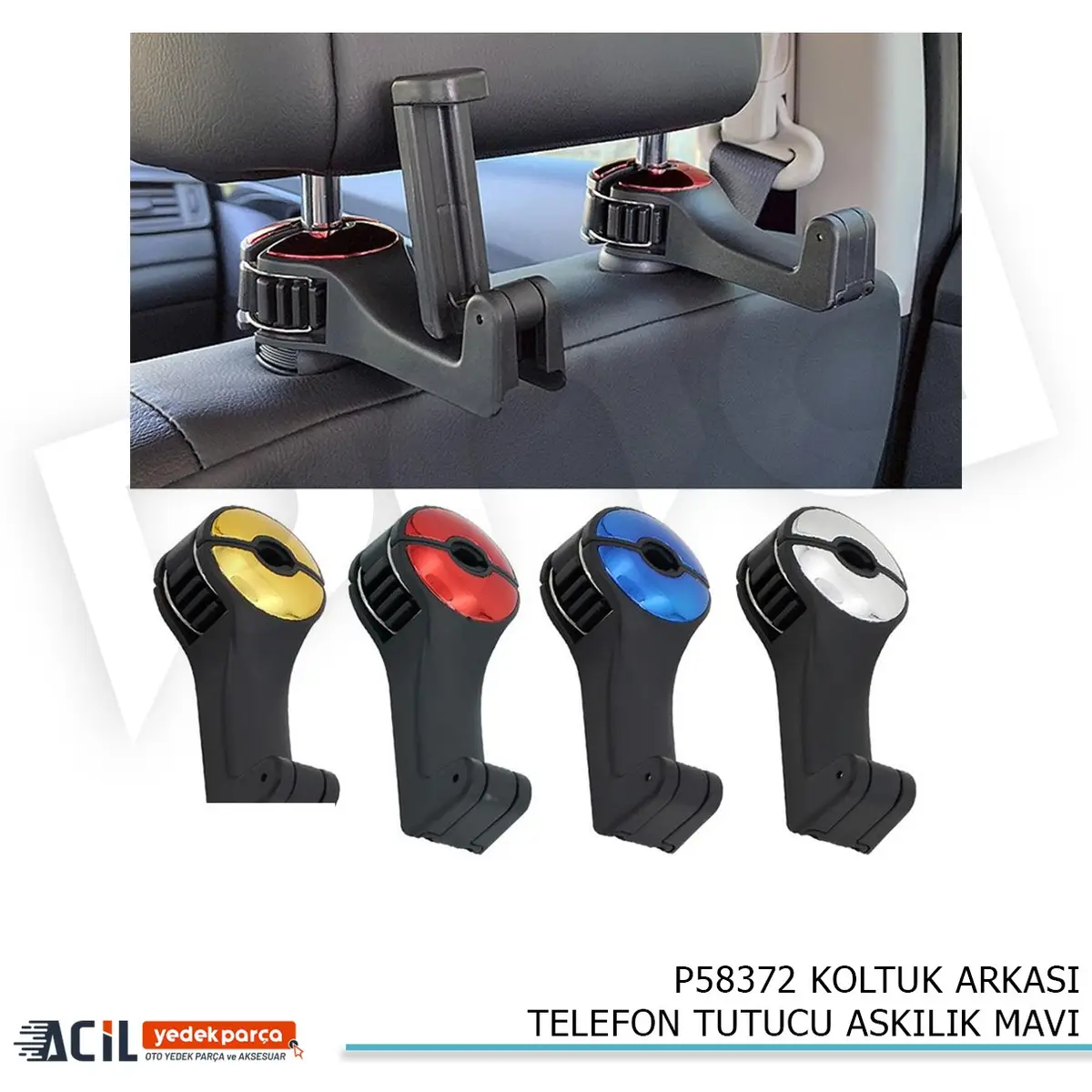 KOLTUK ARKASI TELEFON TUTUCU ASKILIK MAVI