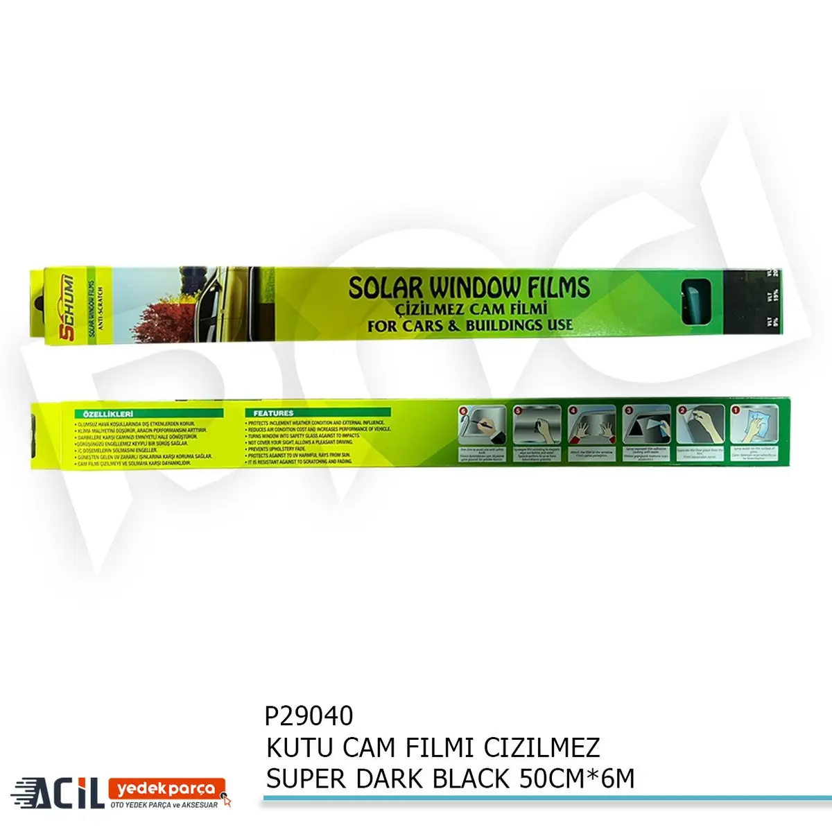 KUTU CAM FILMI CIZILMEZ SUPER DARK BLACK 50CM*6M