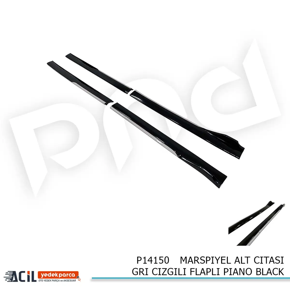 MARSPIYEL ALT CITASI GRI CIZGILI FLAPLI PIANO BLAC