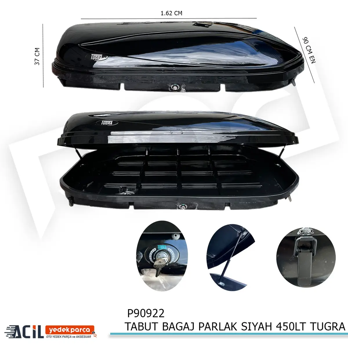 TABUT BAGAJ P.BLACK PARLAK SIYAH 450LT TUGRA