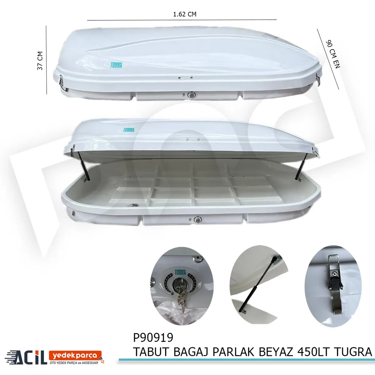 TABUT BAGAJ PARLAK BEYAZ 450LT TUGRA