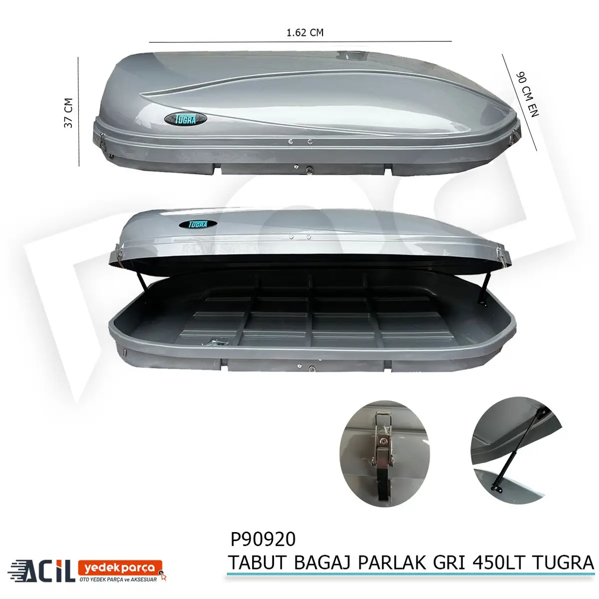 TABUT BAGAJ PARLAK GRI 450LT TUGRA