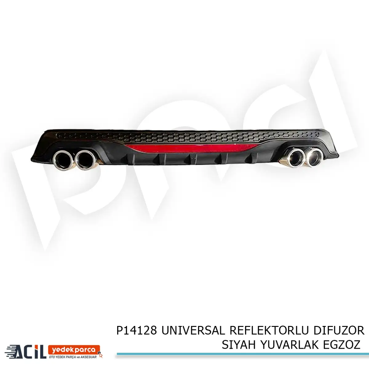 UNIVERSAL REFLEKTORLU DIFUZOR SIYAH YUVARLAK EGZOZ